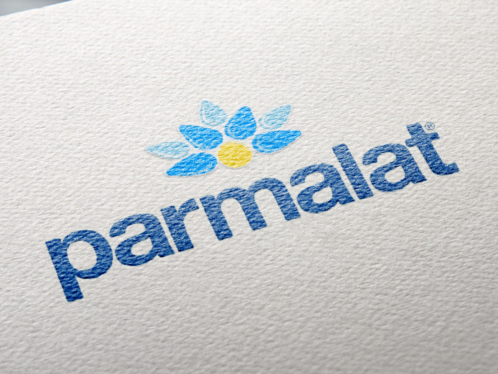 Parmalat logo mockup on paper